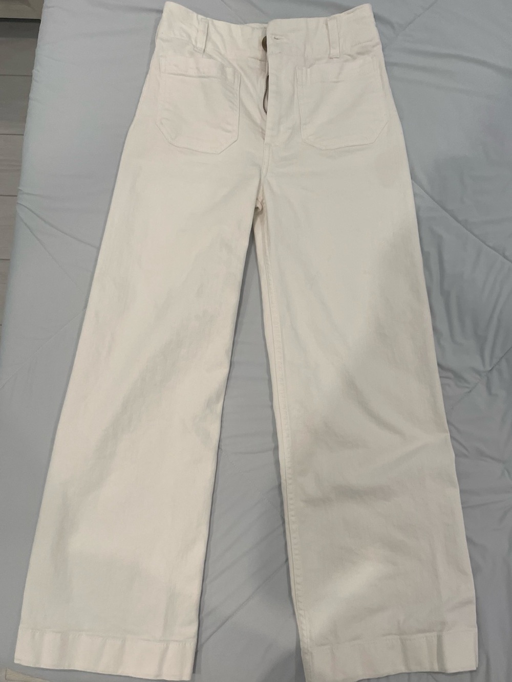 Maeve Classic Wide-Leg off White Women's Jeans (from Anthropologie)